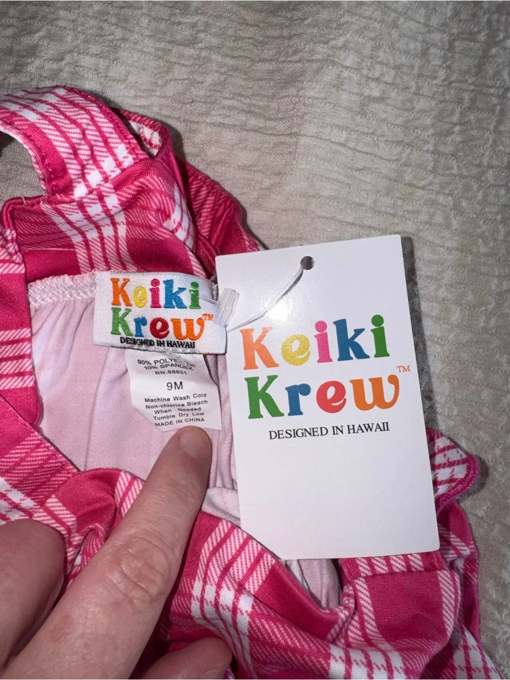 Keiki Krew Pink Plaid Baby Girls' Bubble Romper